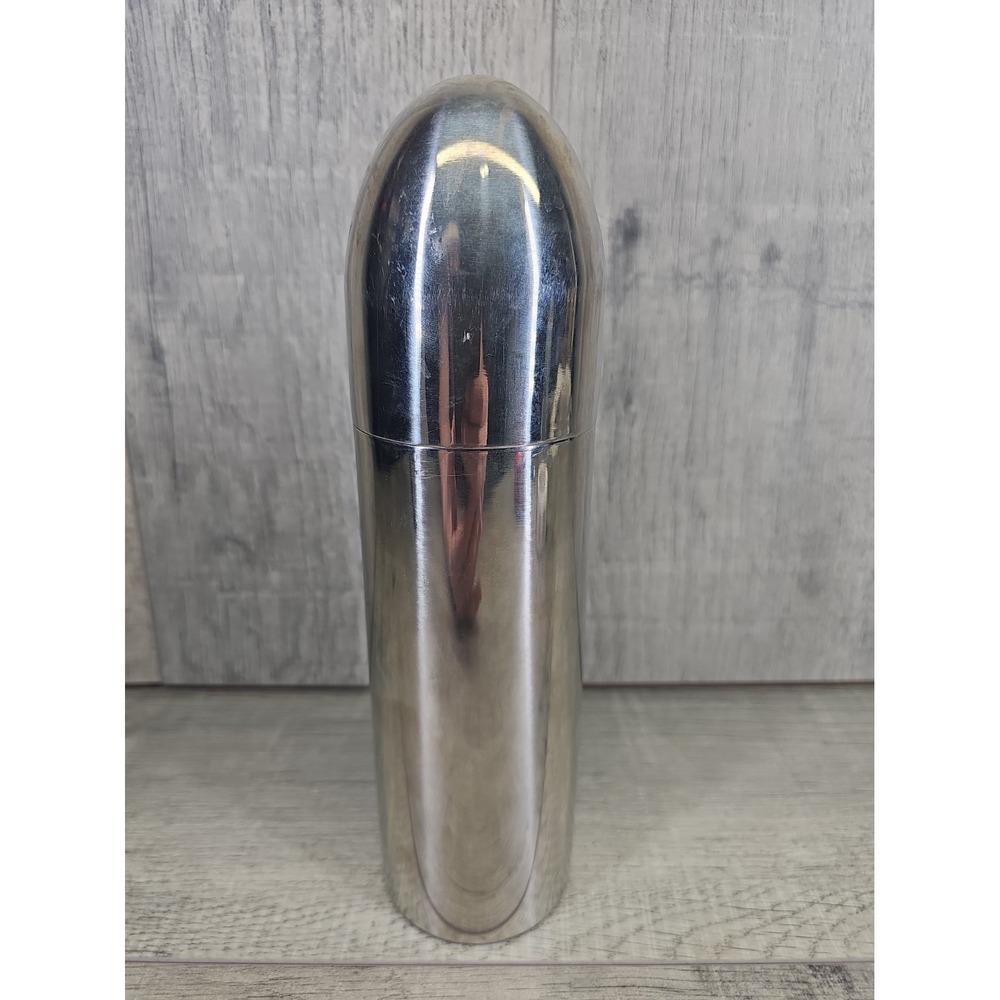 Vintage Tommy Bahama Stainless Cocktail Shaker Retro Bullet Zeppelin Complete